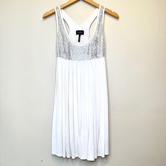 Laundry by SS LA | Pearl Sequin Pleated Valentines Sparkly Party Tank Mini Dress - Picture 3 of 16